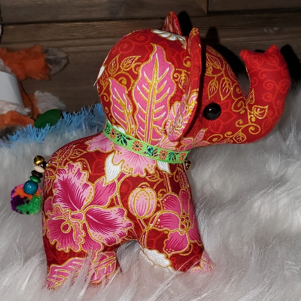 Fabric Stuffed Elephant Decor